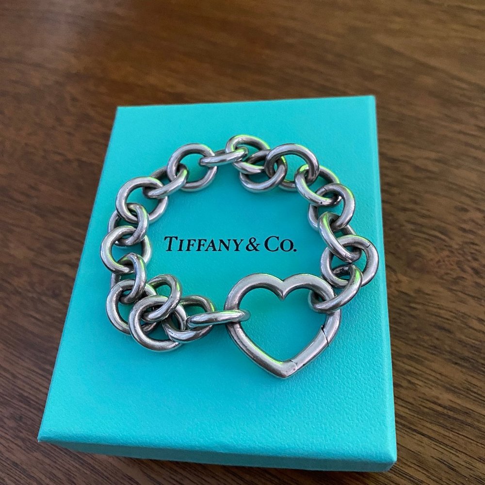 Tiffany & Co. Heart Link Charm Bracelet (Sterling)